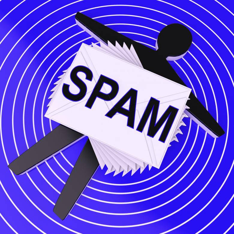 Blue Spam Email Pile Background