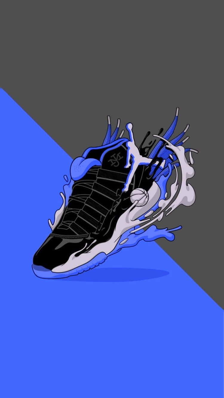 Blue Splash Sneaker Artwork Background