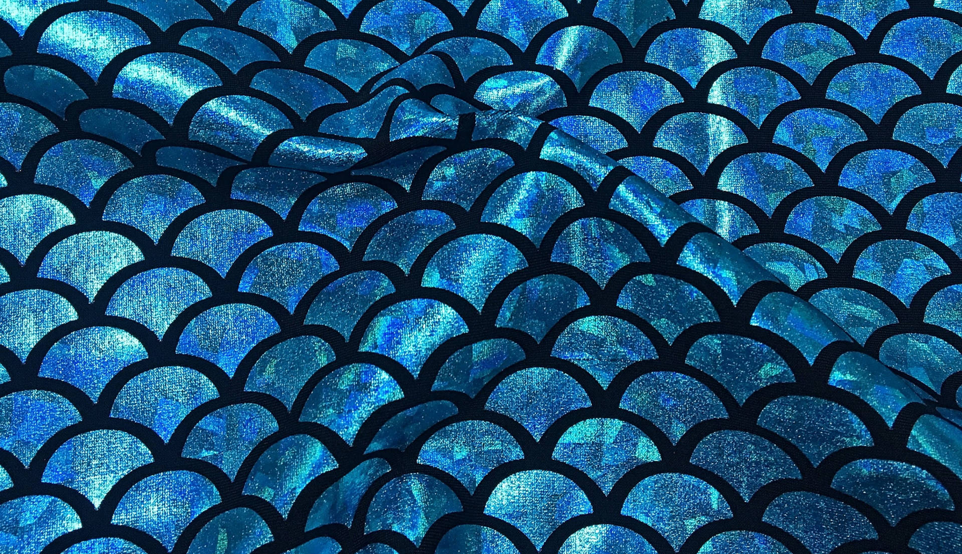 Blue Squama Holographic Fabric Texture Background