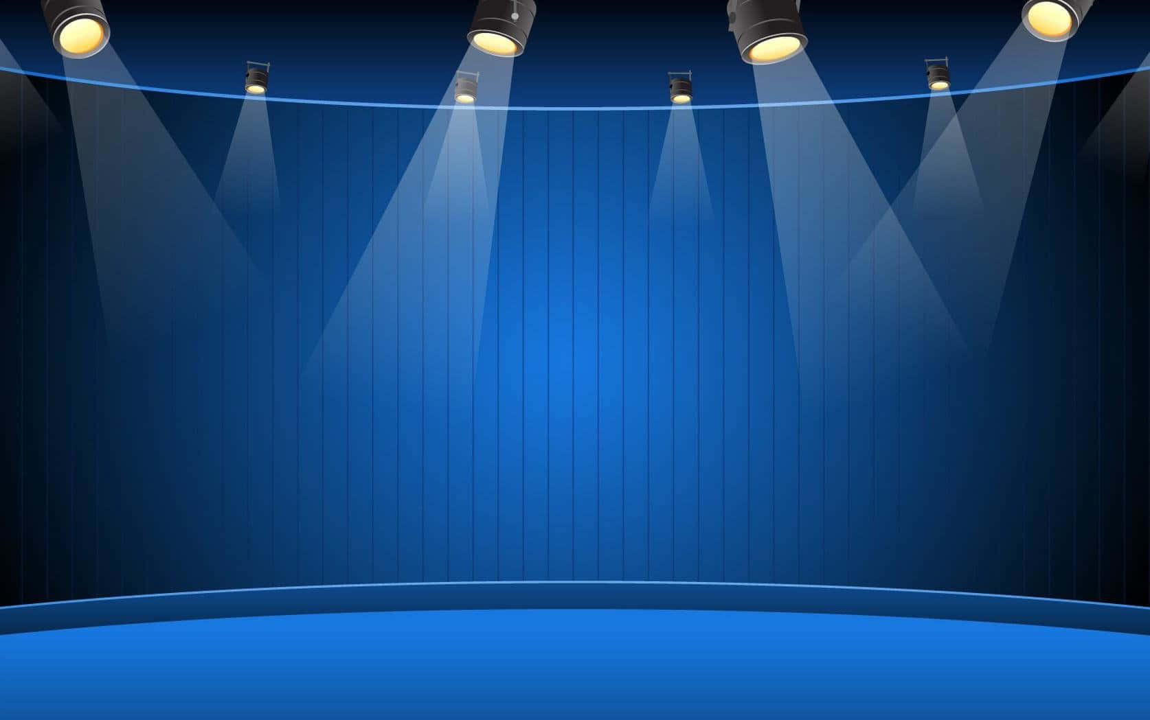 Blue Stage With Spotlights Digital Art Background