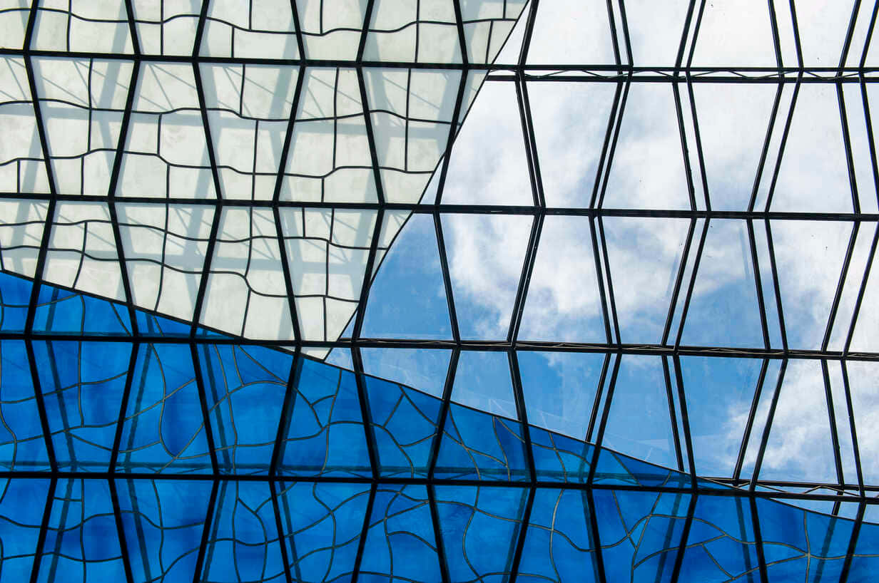 Blue Stained Glass Of Cathedral Of Brasilia Background