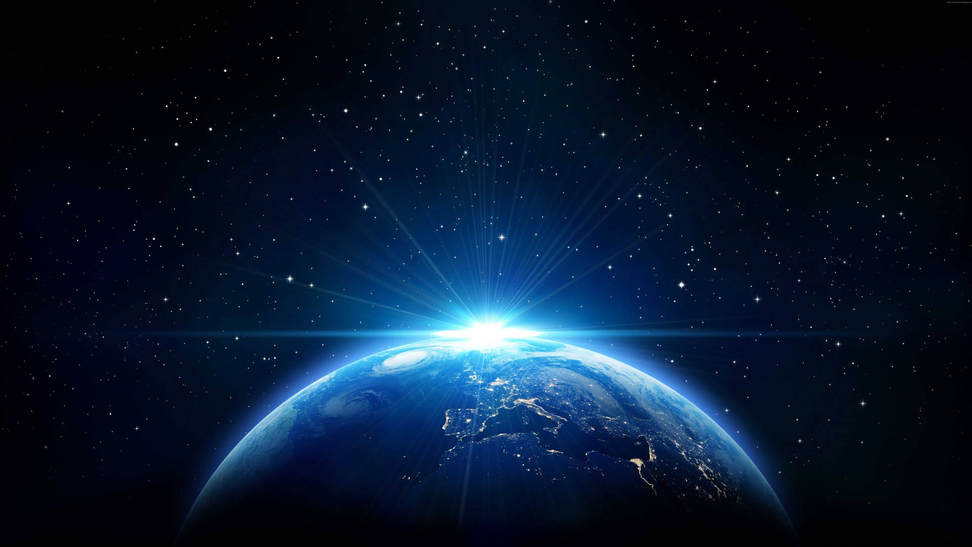 Blue Star Earth Space Background