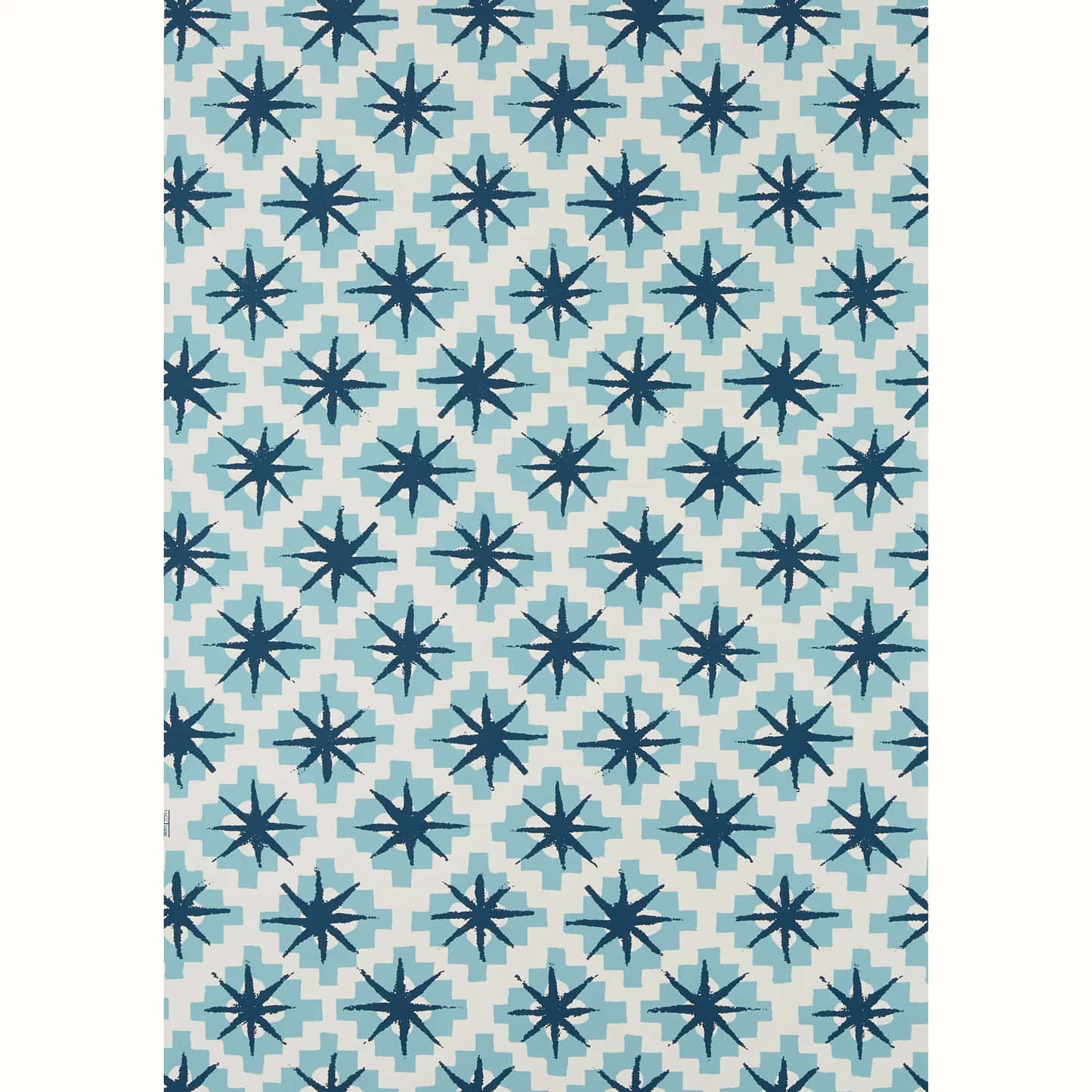 Blue Starburst Pattern Textile Background
