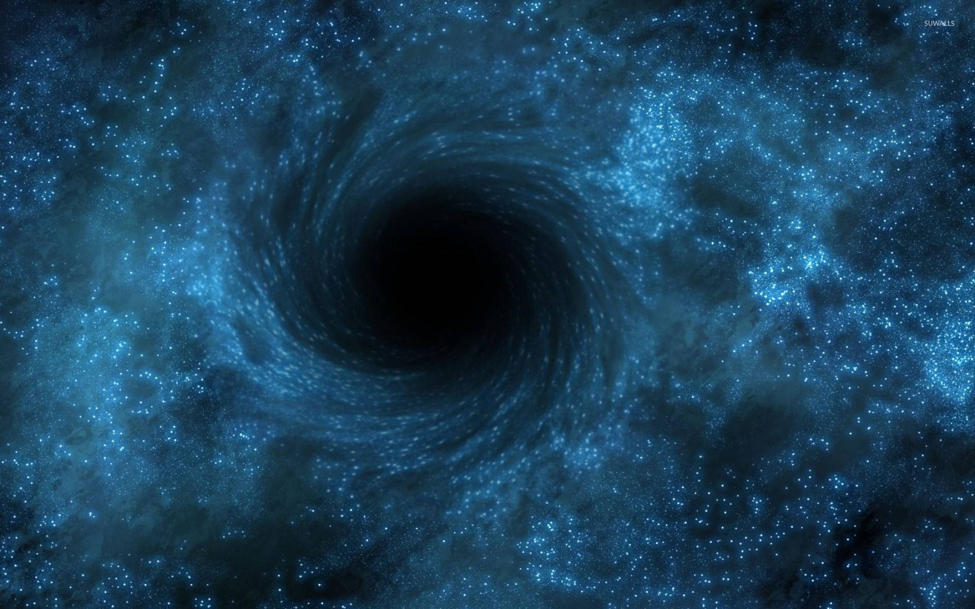 Blue Stars In A Black Hole Background