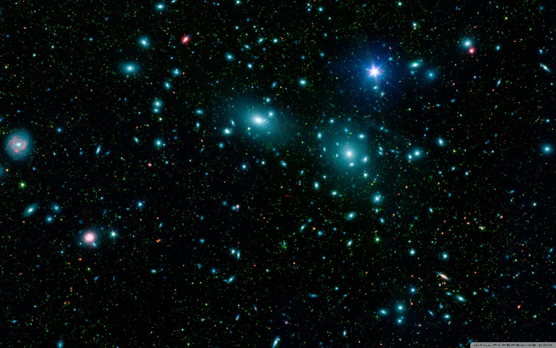 Blue Stars In Space Background