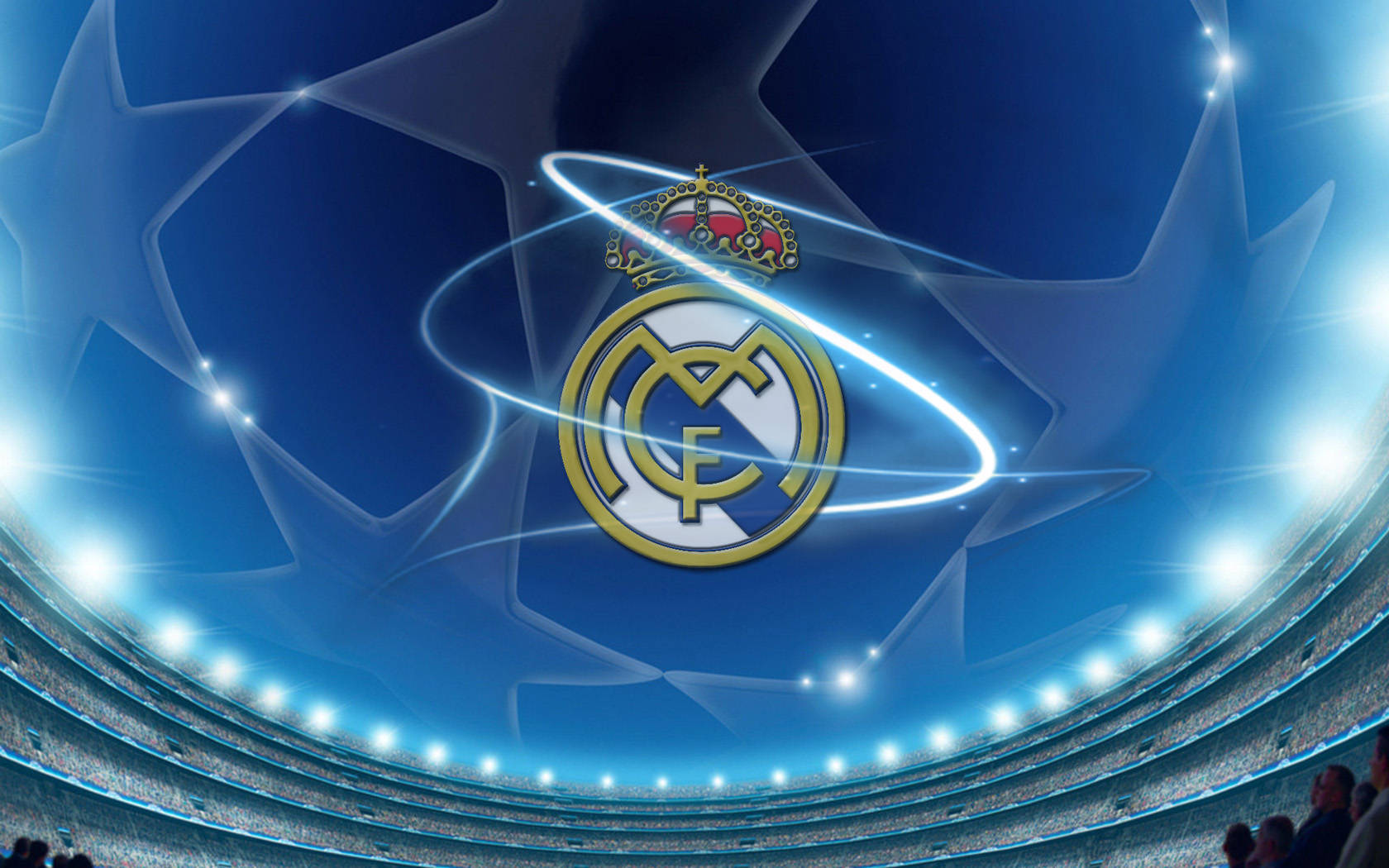 Blue Stars Real Madrid Cf Logo Background