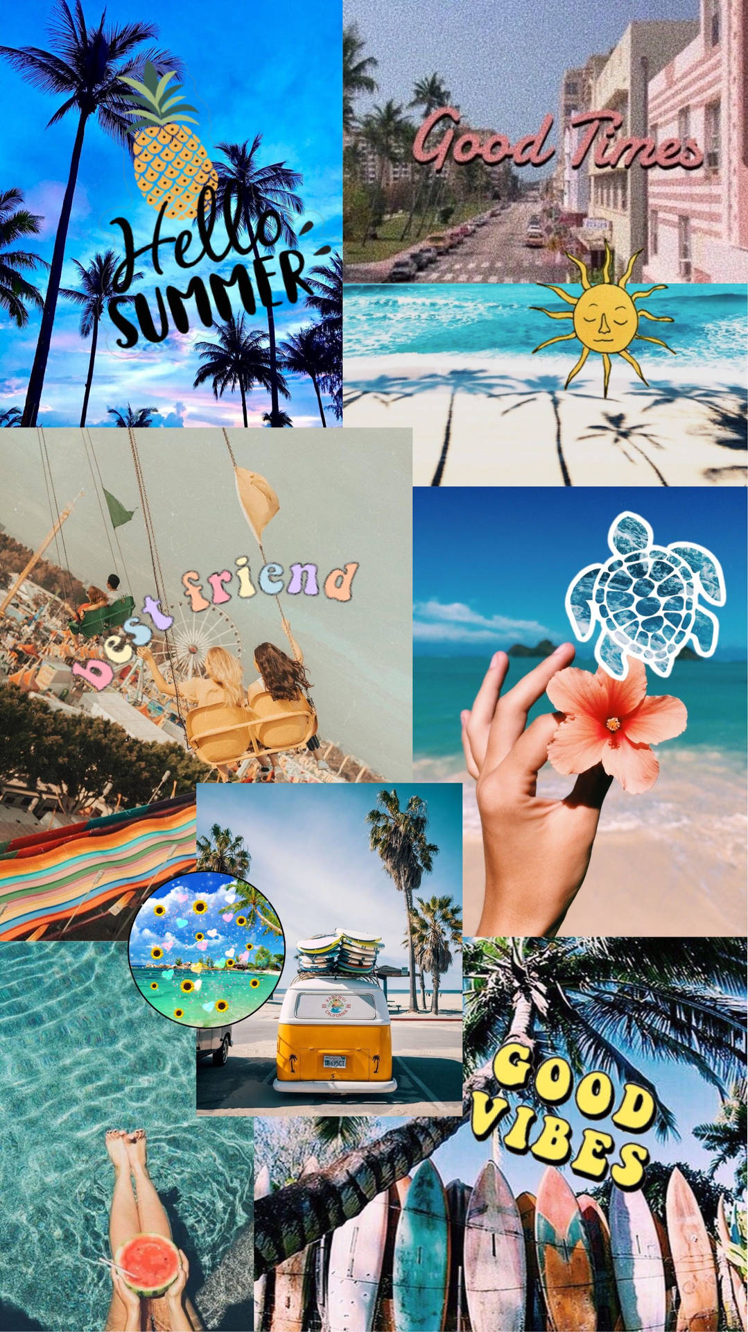 Blue Summer Aesthetic Vibes Background