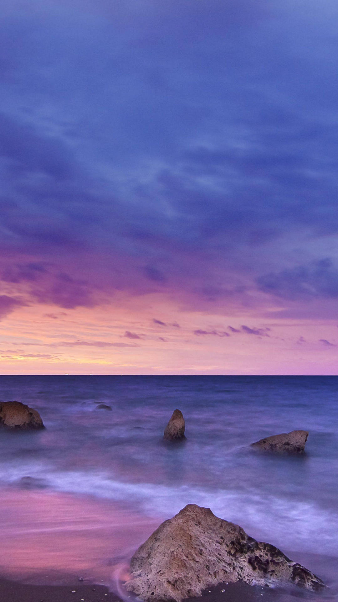 Blue Sunset Ocean Background