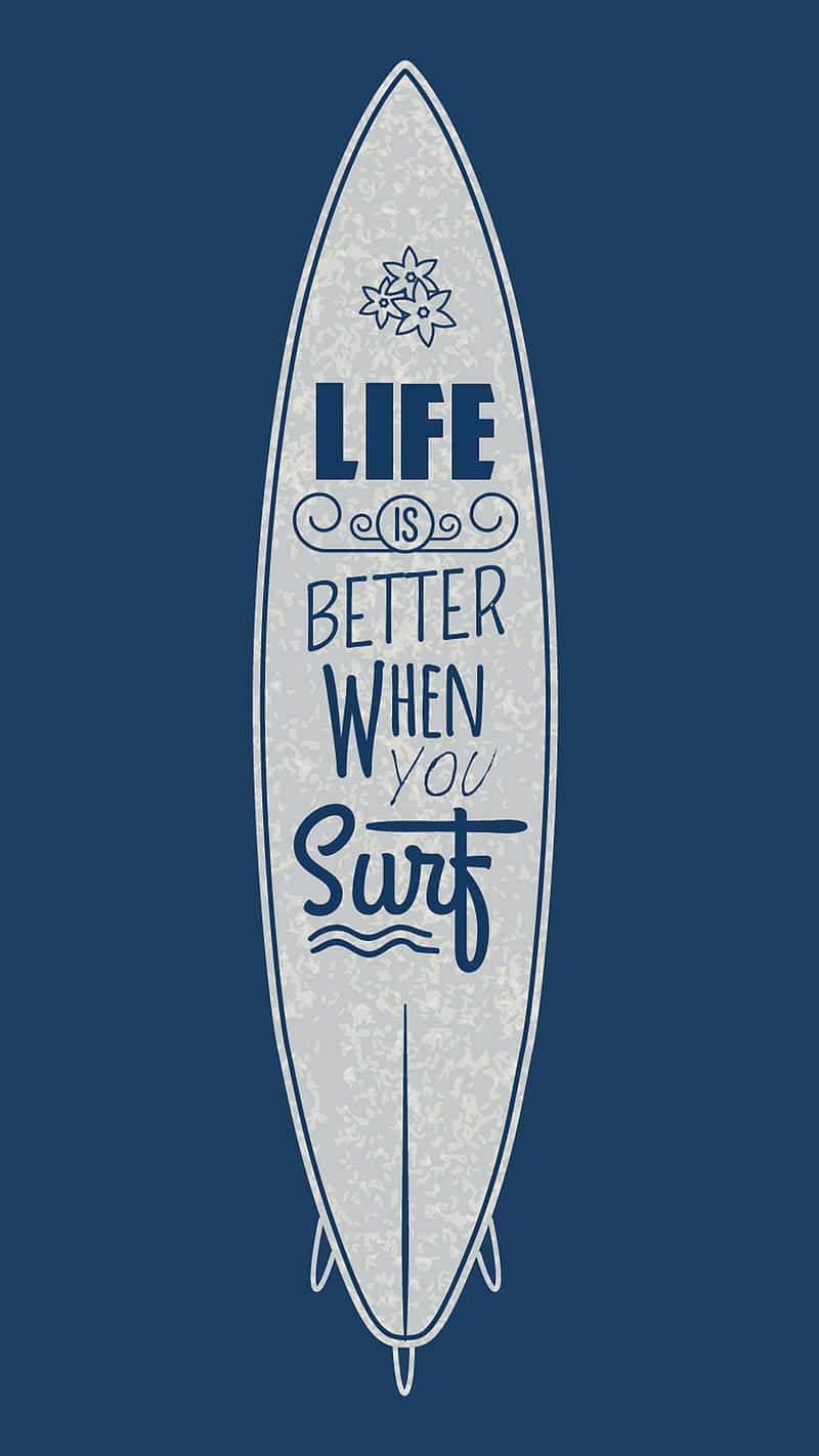 Blue Surfboard Quote Background