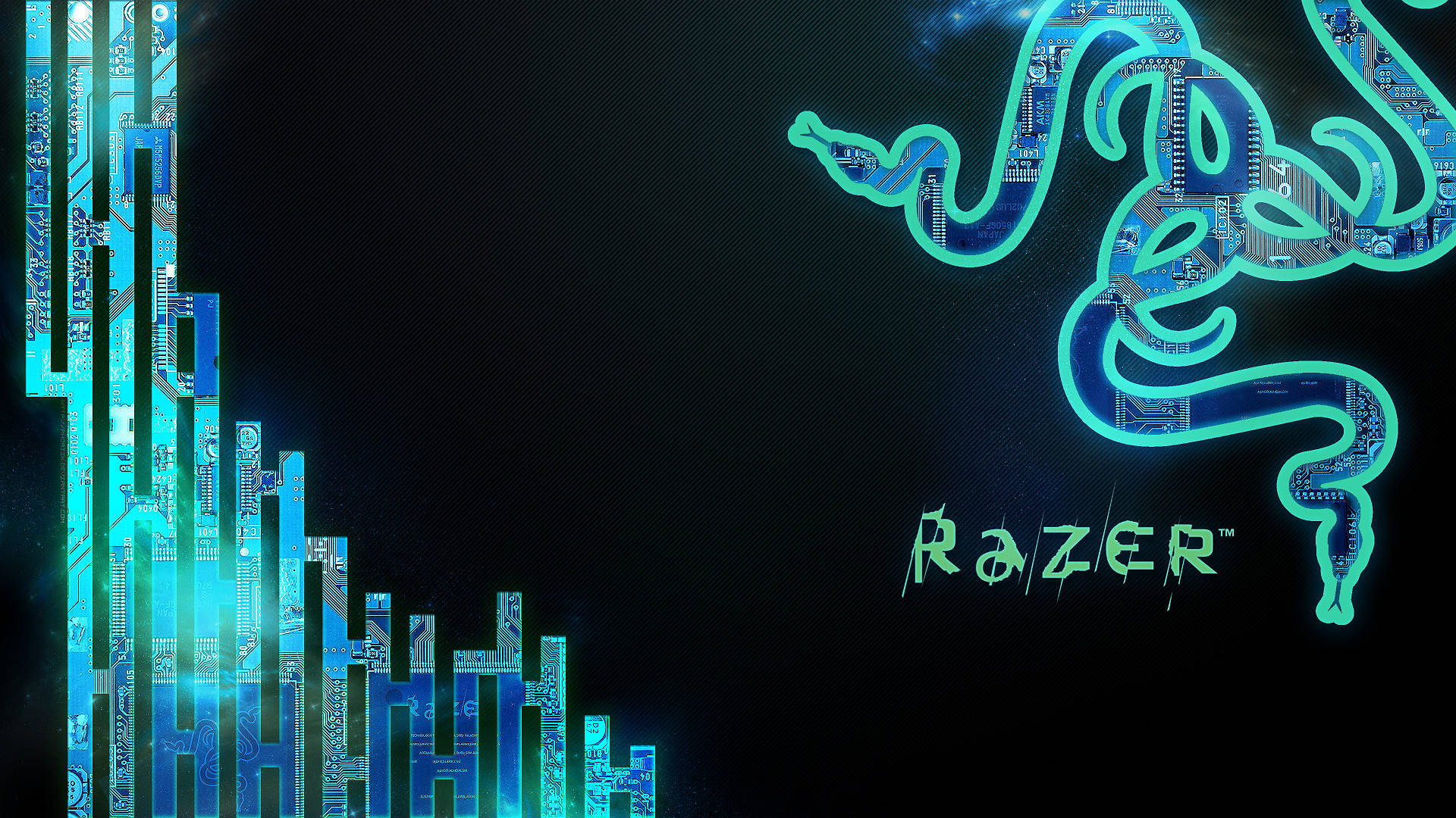Blue Techy Artwork Of Razer Pc Background