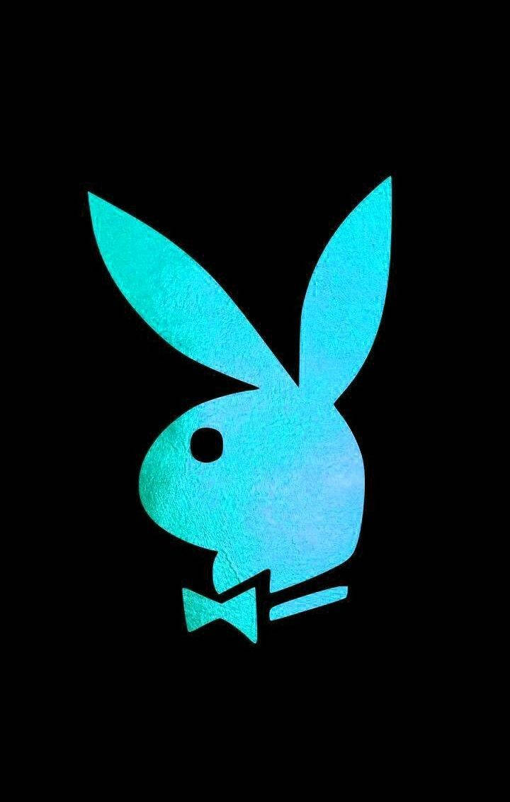 Blue Textured Playboy Logo Background