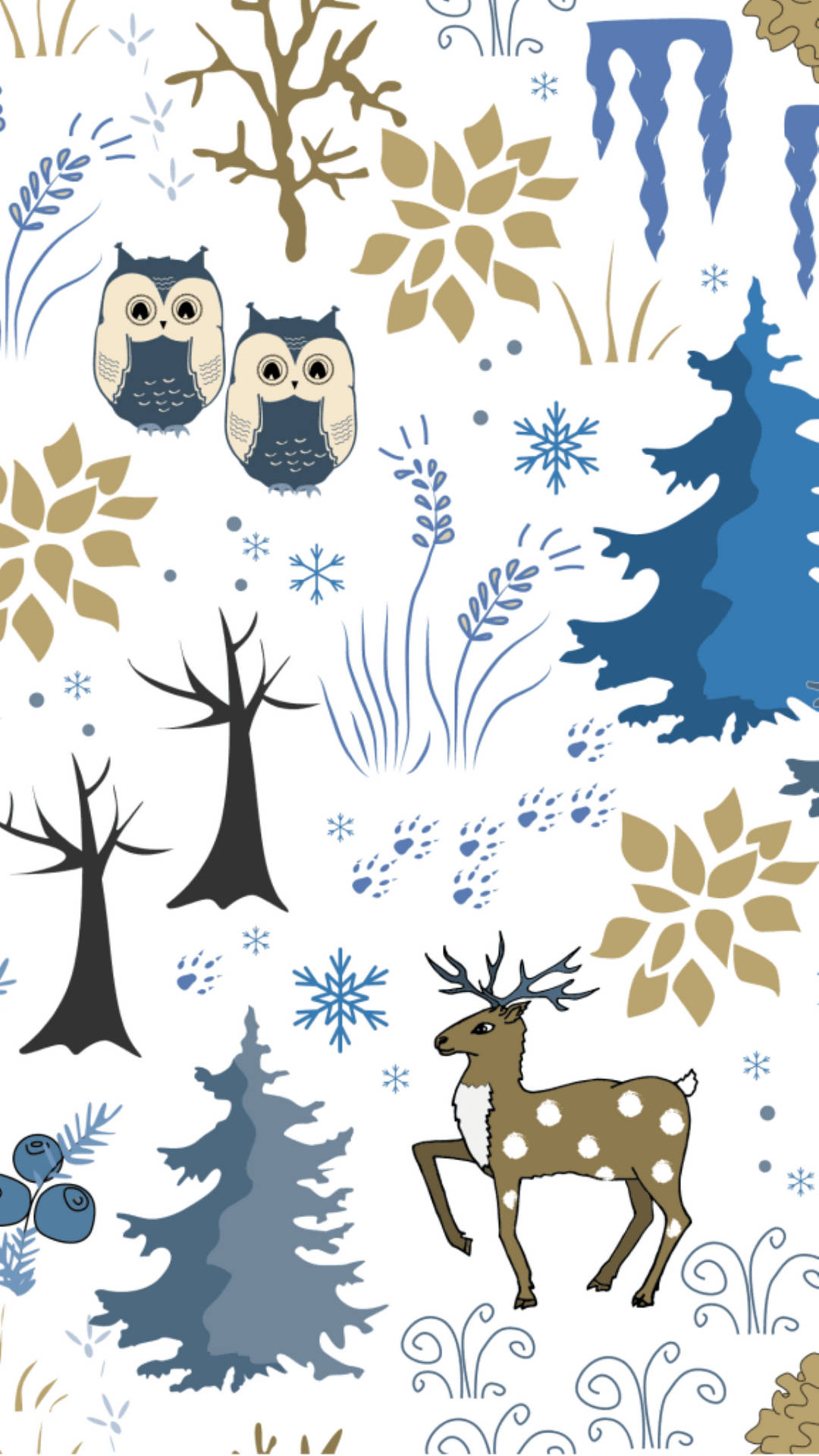 Blue-themed Christmas Aesthetic Art Background