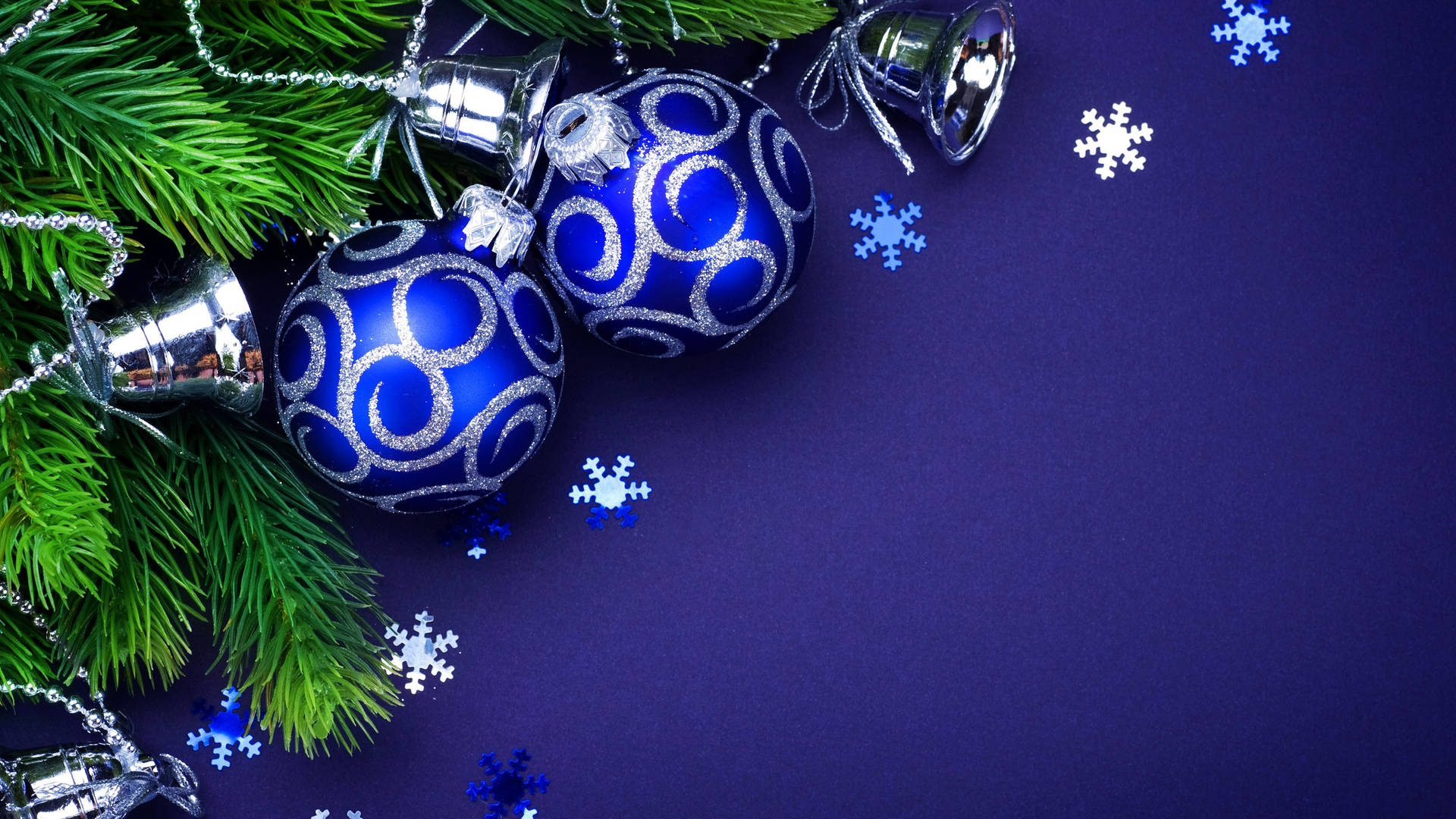 Blue-themed Christmas Bell Background