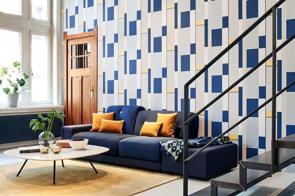 Blue Themed House With Subtle Interior Design