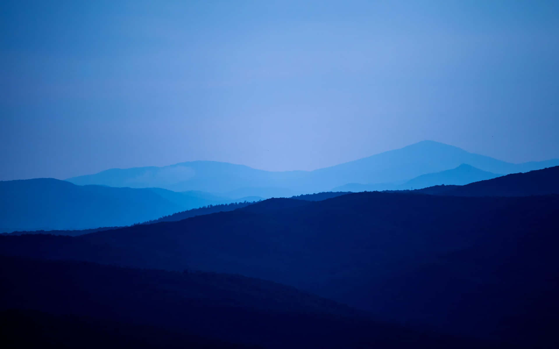 Blue-themed Minimalist Mountain Art