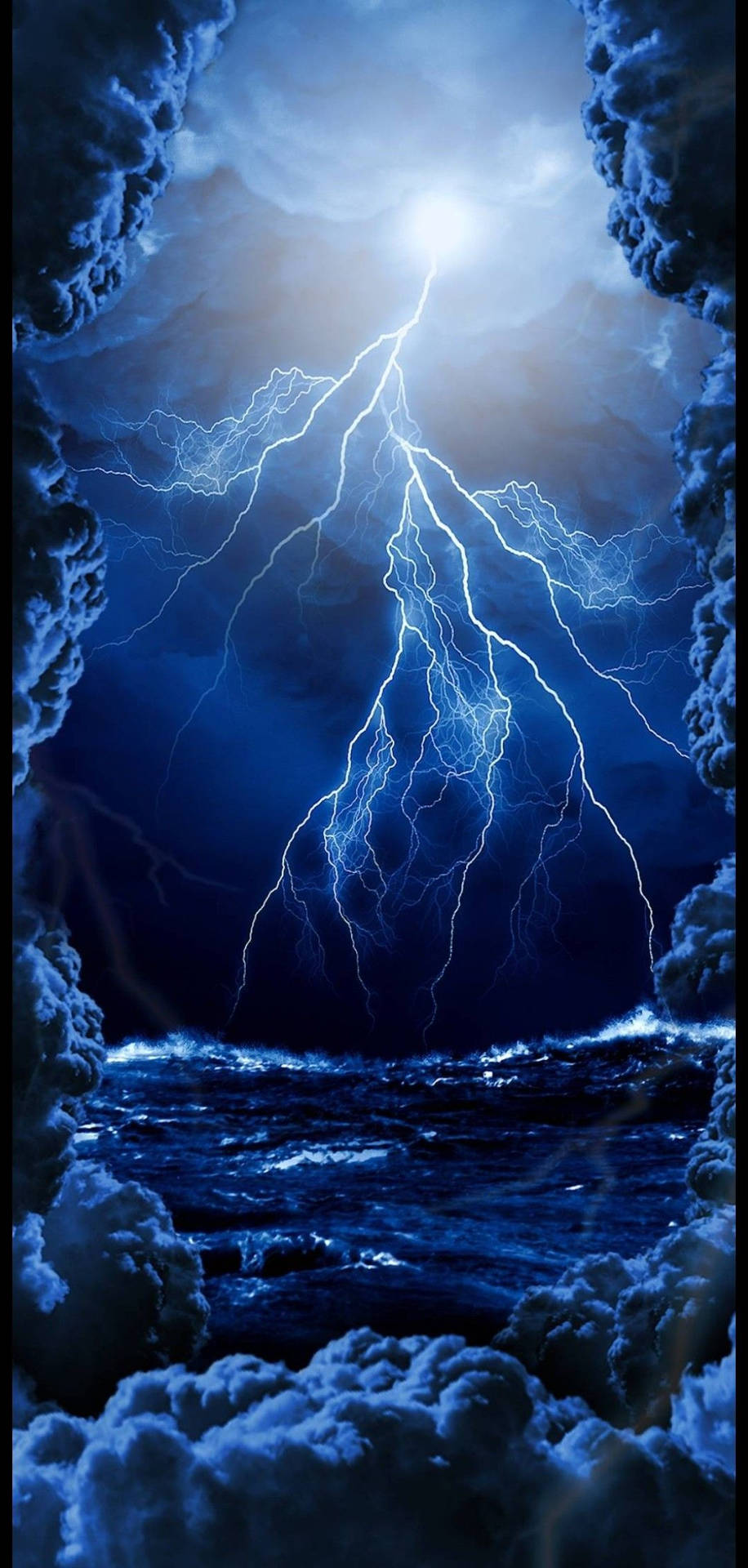 Blue Thunderstorm Weather Background