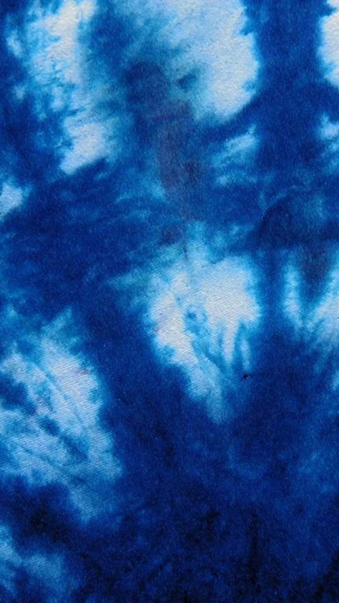 Blue Tie Dye Fabric White Spots Background