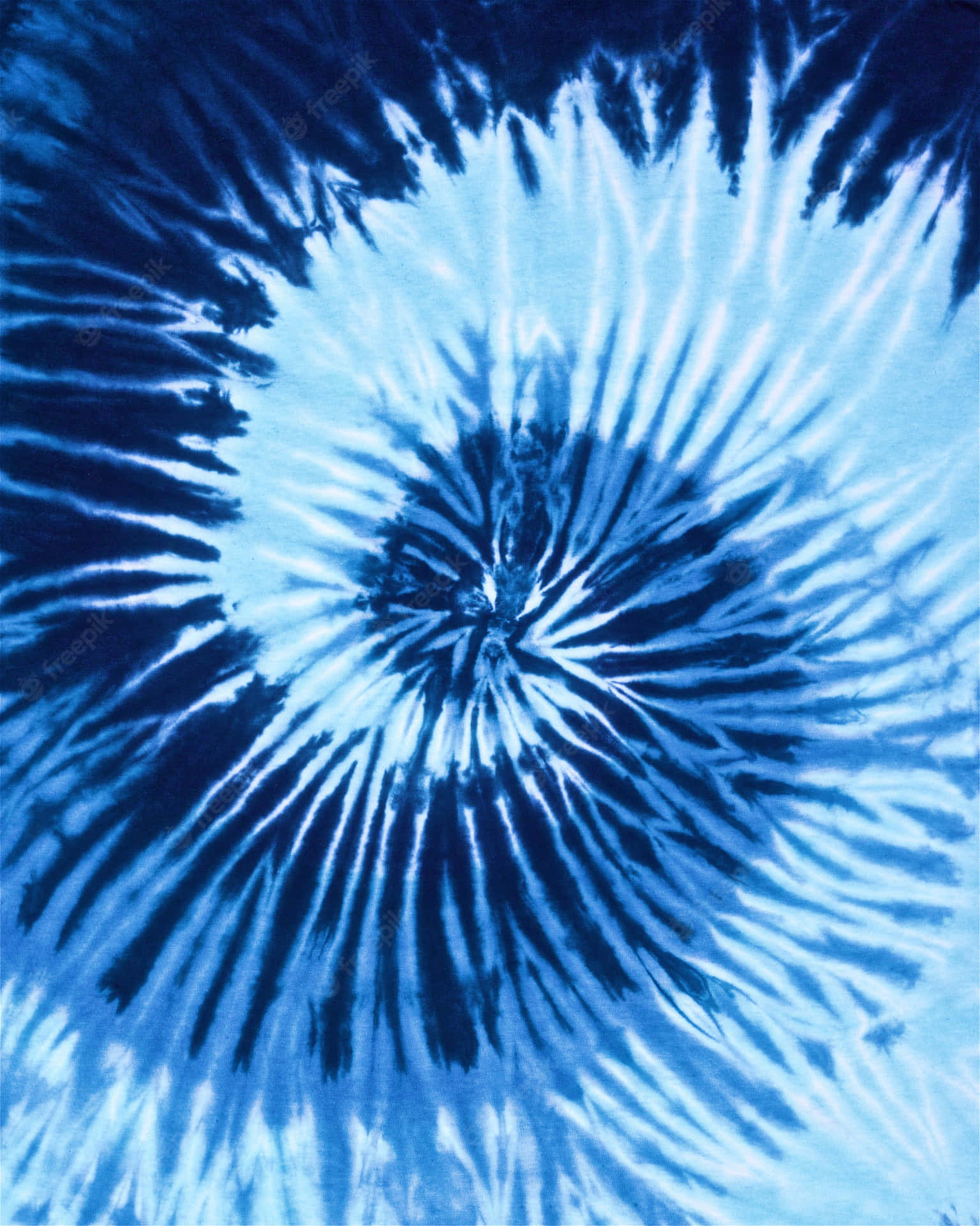 Blue Tie Dye Towel Spiral Pattern Background