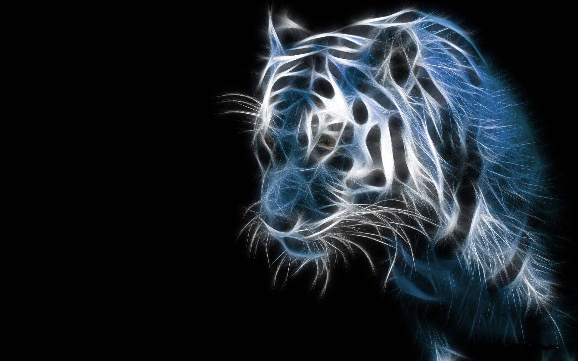 Blue Tiger Art Cool Pc Background