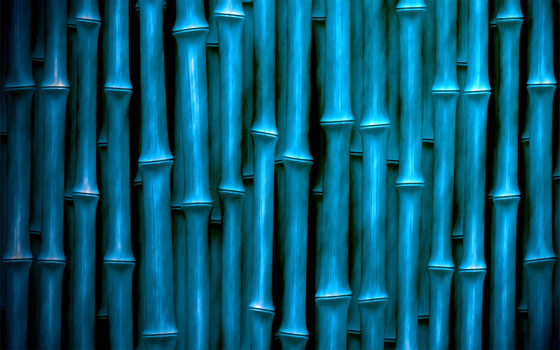 Blue-tinged Bamboo Hd Background