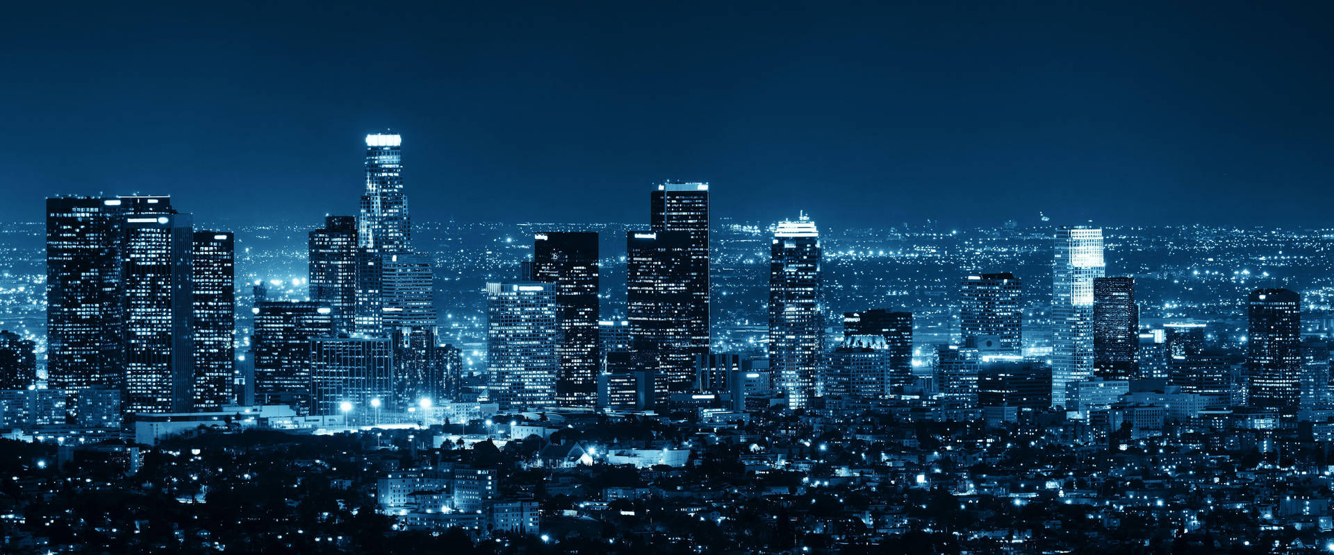 Blue-tinted Skyline Photo Of Los Angeles 4k
