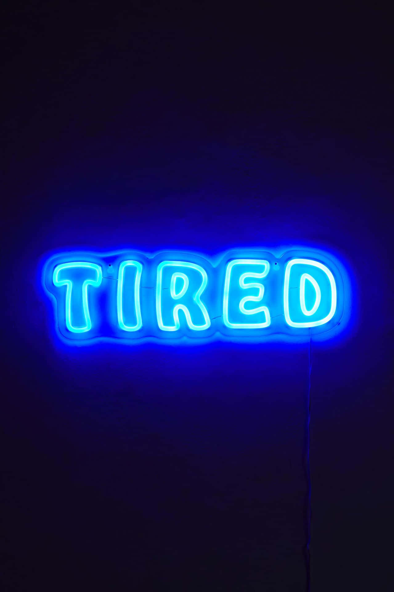 Blue Tired Neon Sign Background