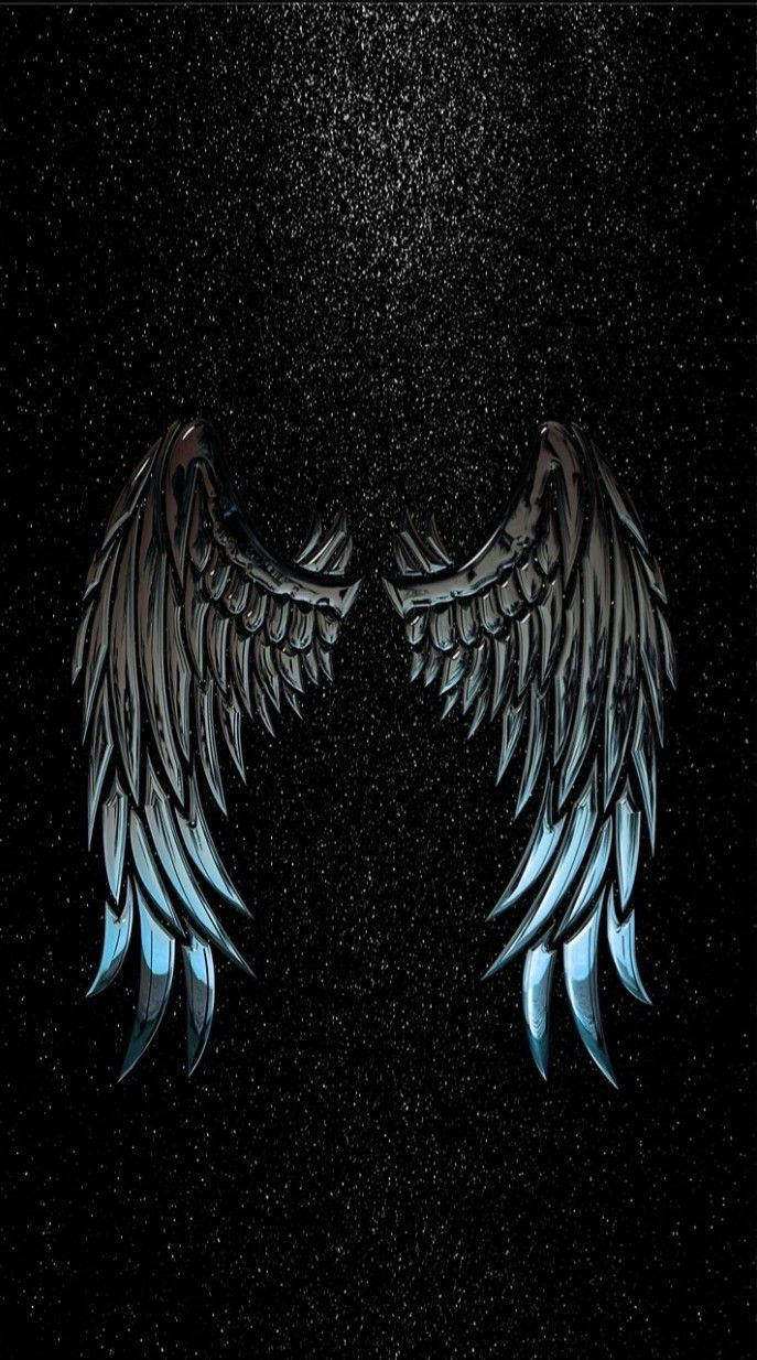 Blue To Black Angel Wings Background