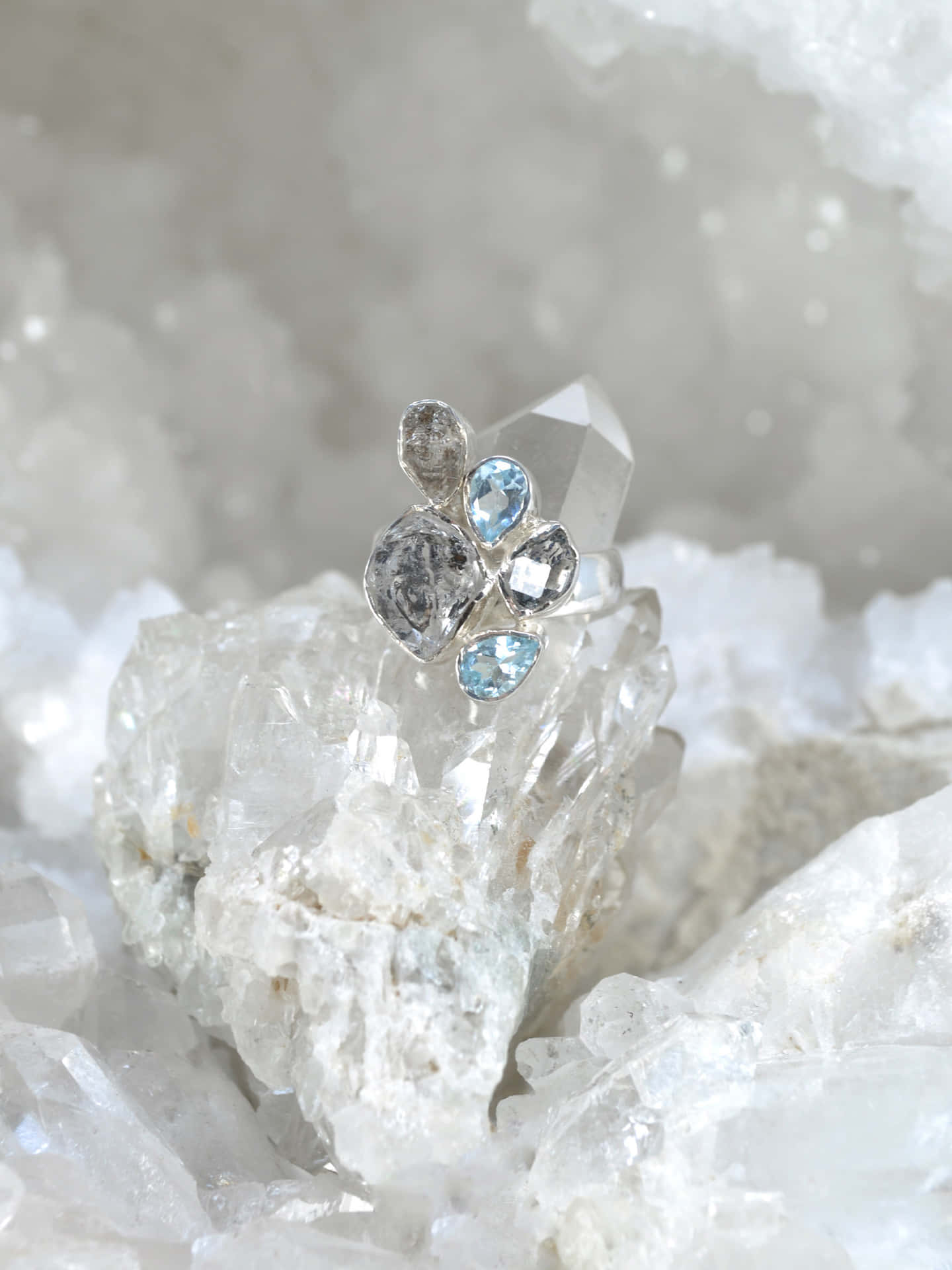 Blue Topaz With Diamond Aesthetic Background