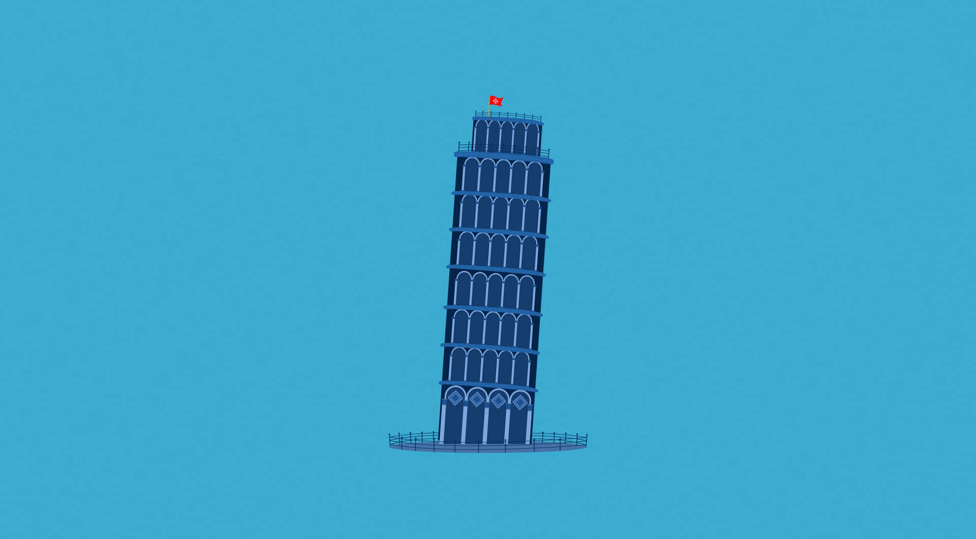 Blue Tower Of Pisa Cartoon