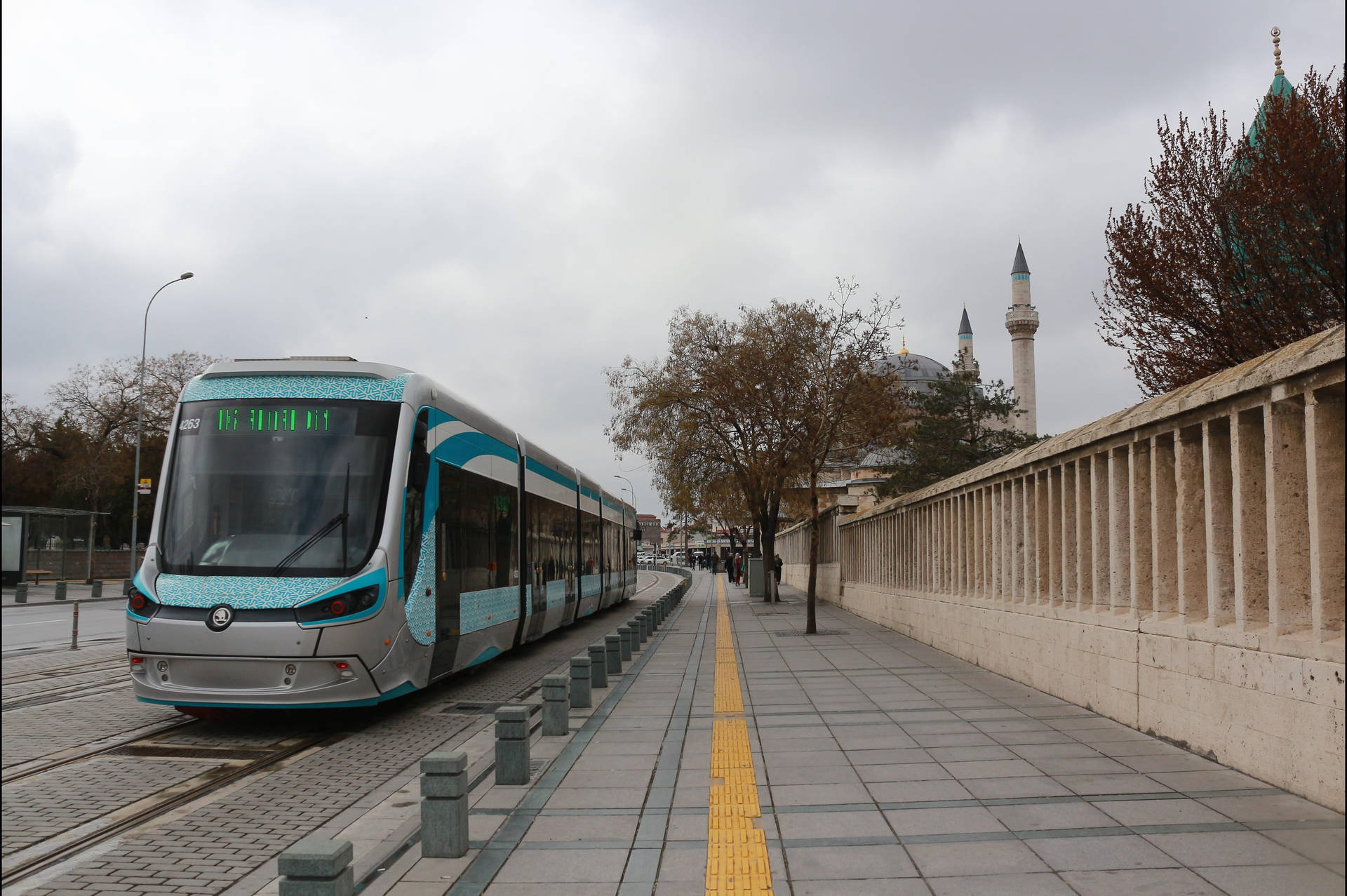 Blue Tram In Konya Background
