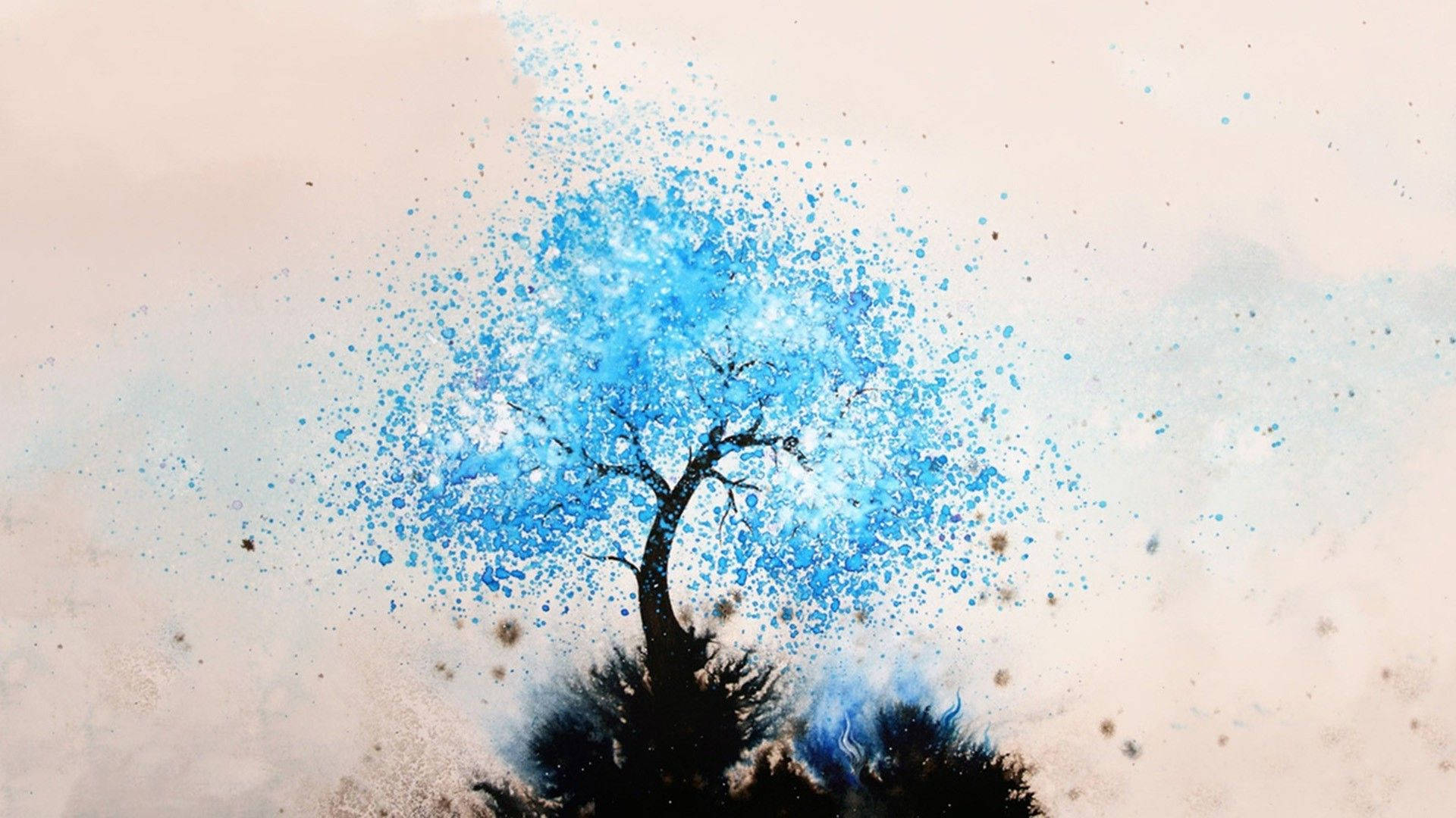 Blue Tree Abstract Art Background