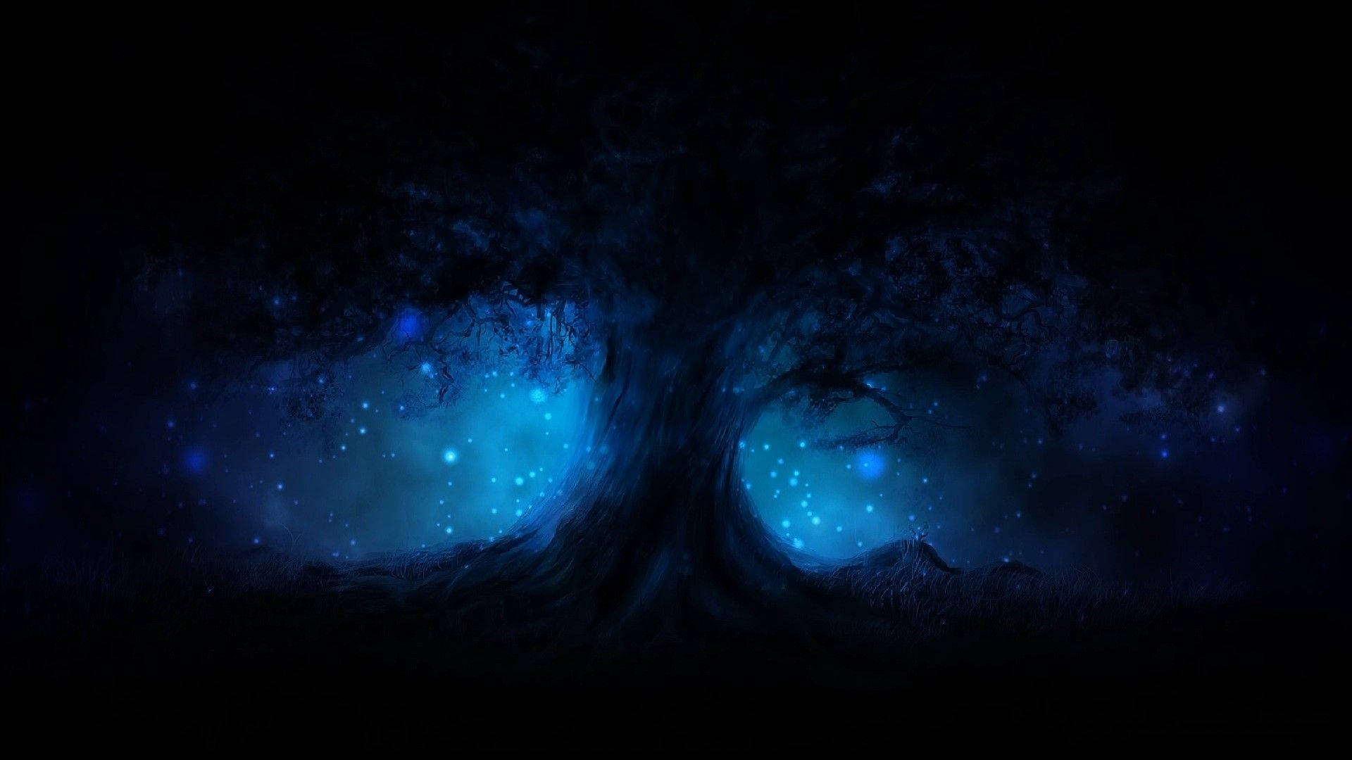 Blue Tree Aesthetic Pc Background