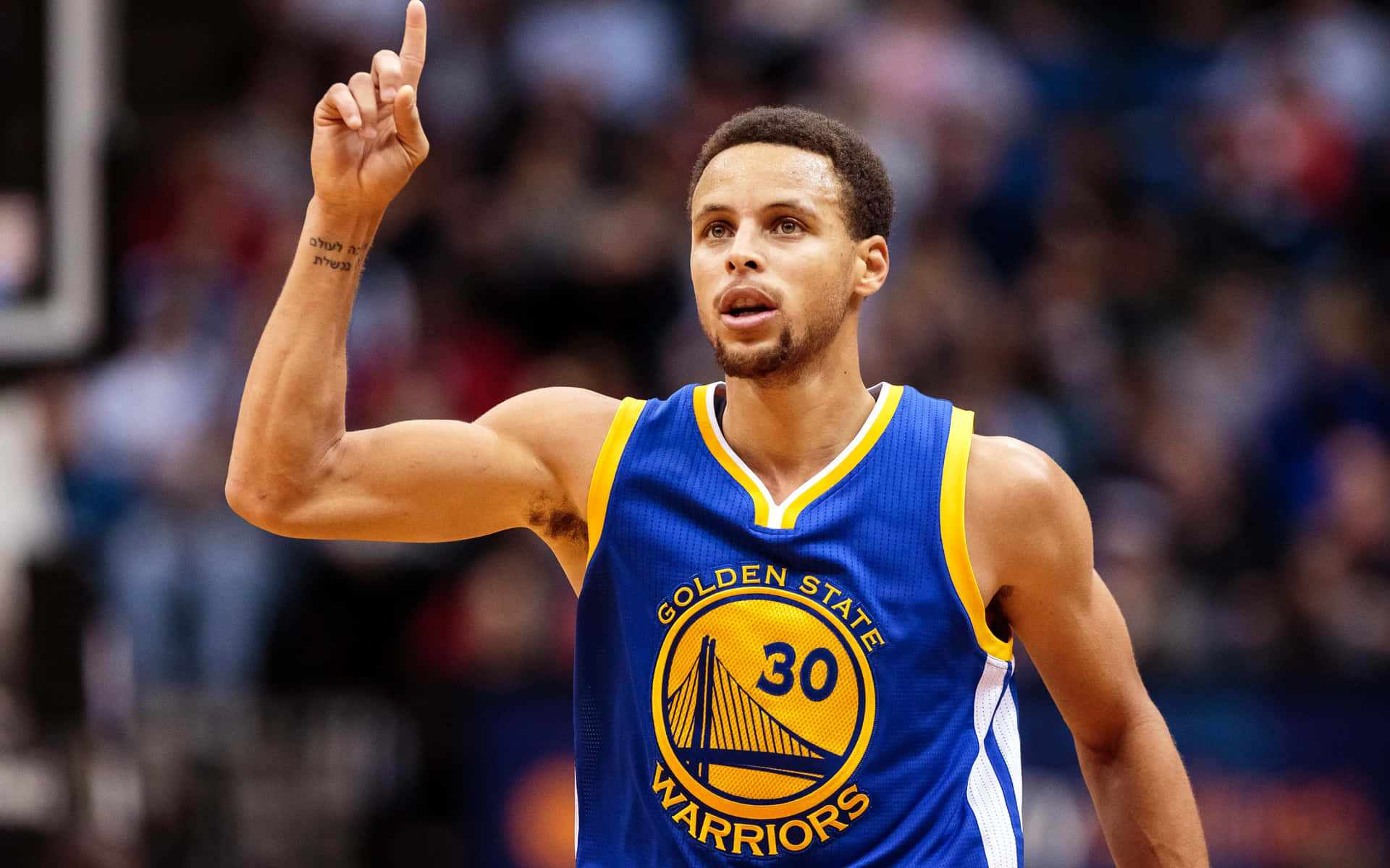 Blue Uniform Of Stephen Curry 4k Background