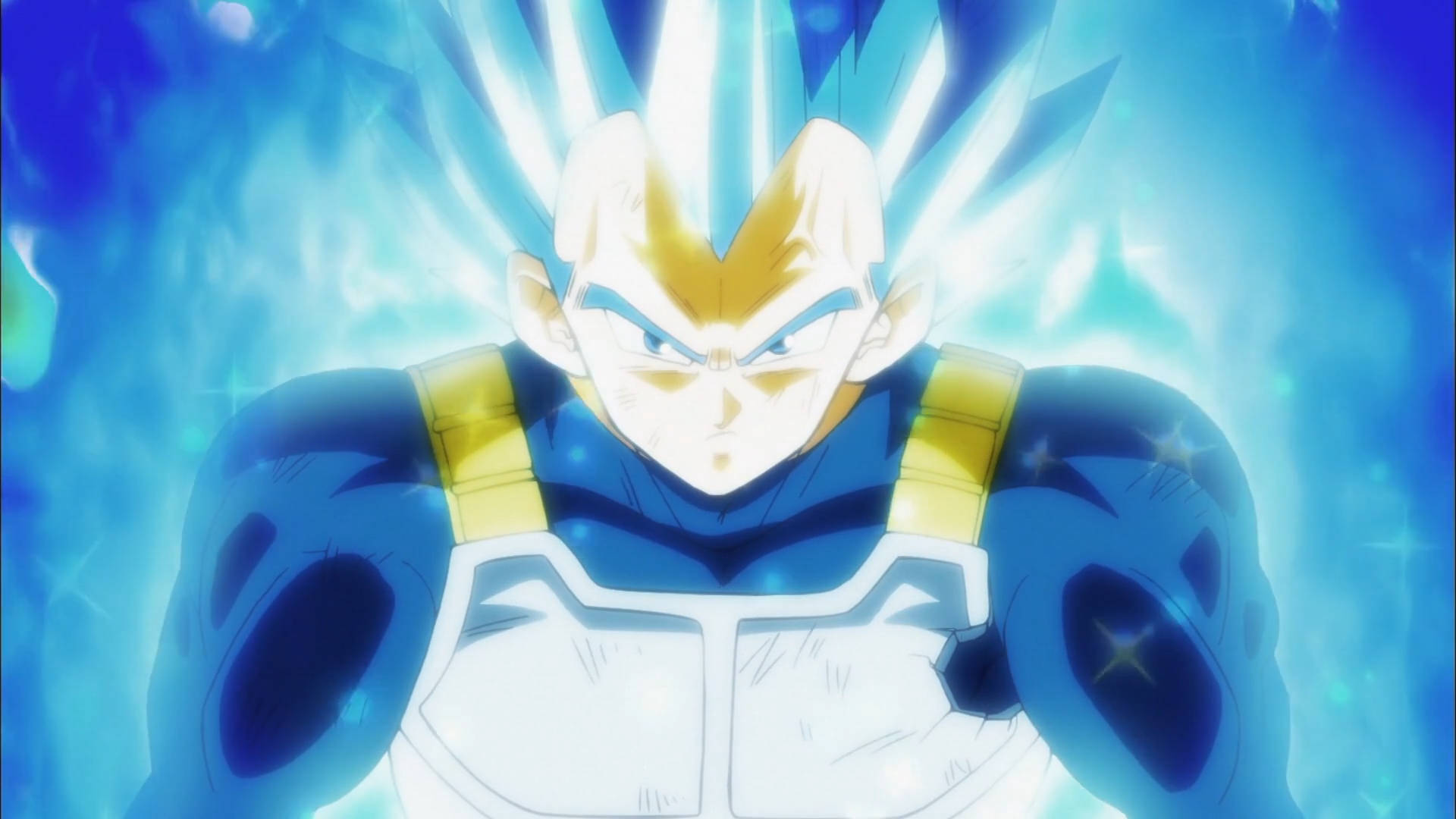 Blue Vegeta Goku Super Saiyan Fierce Aura Background