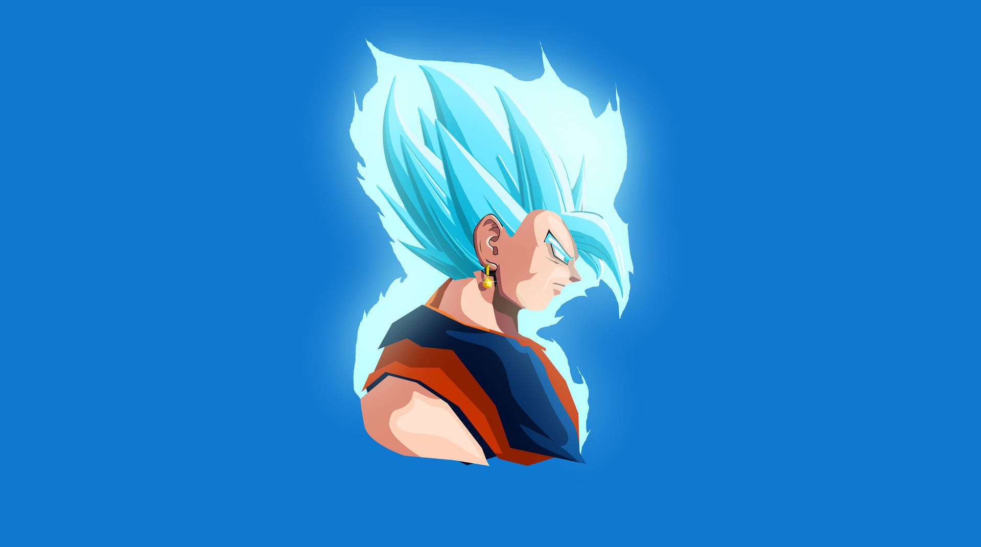 Blue Vegito's Side Profile Background