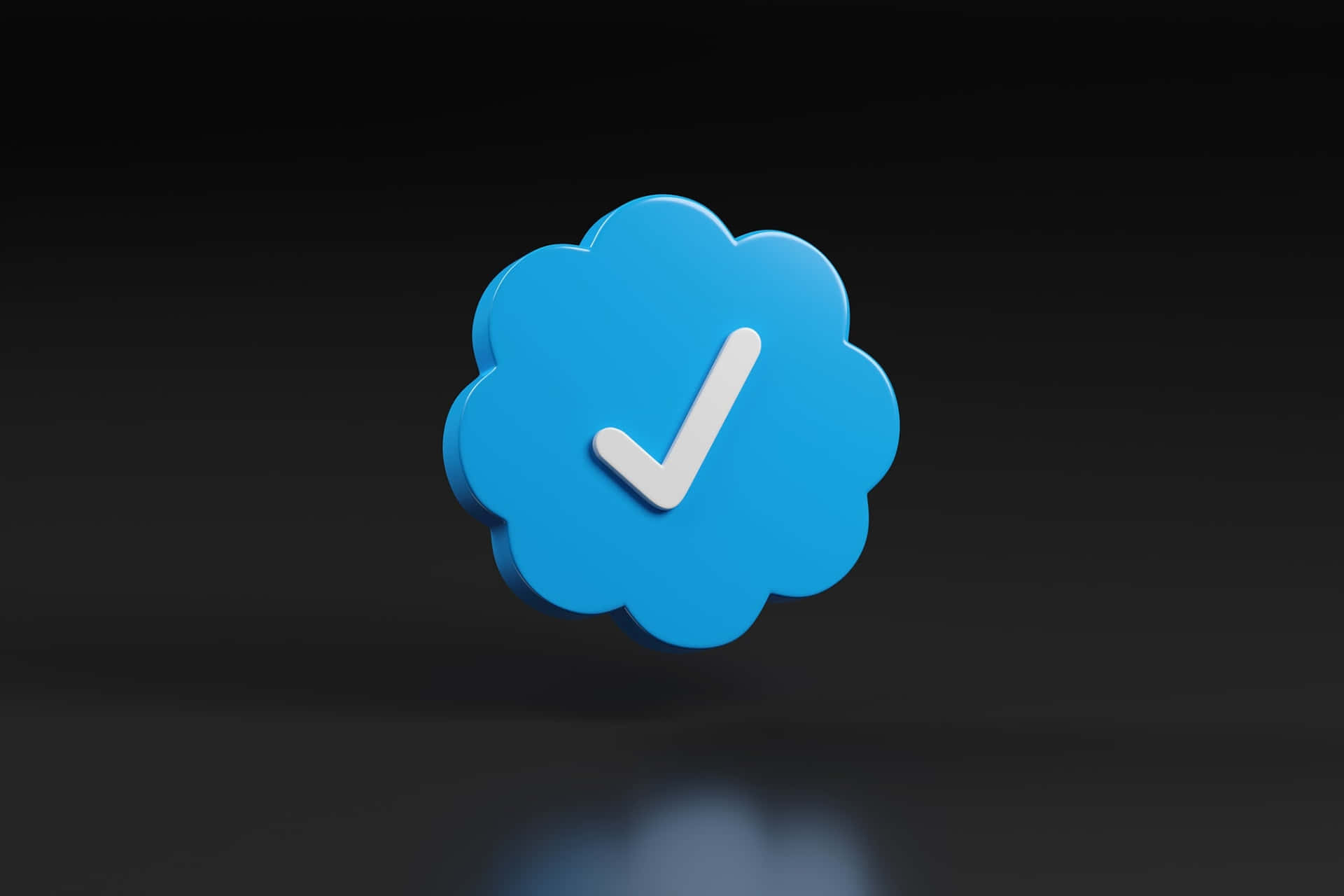 Blue Verification Badge3 D Render Background