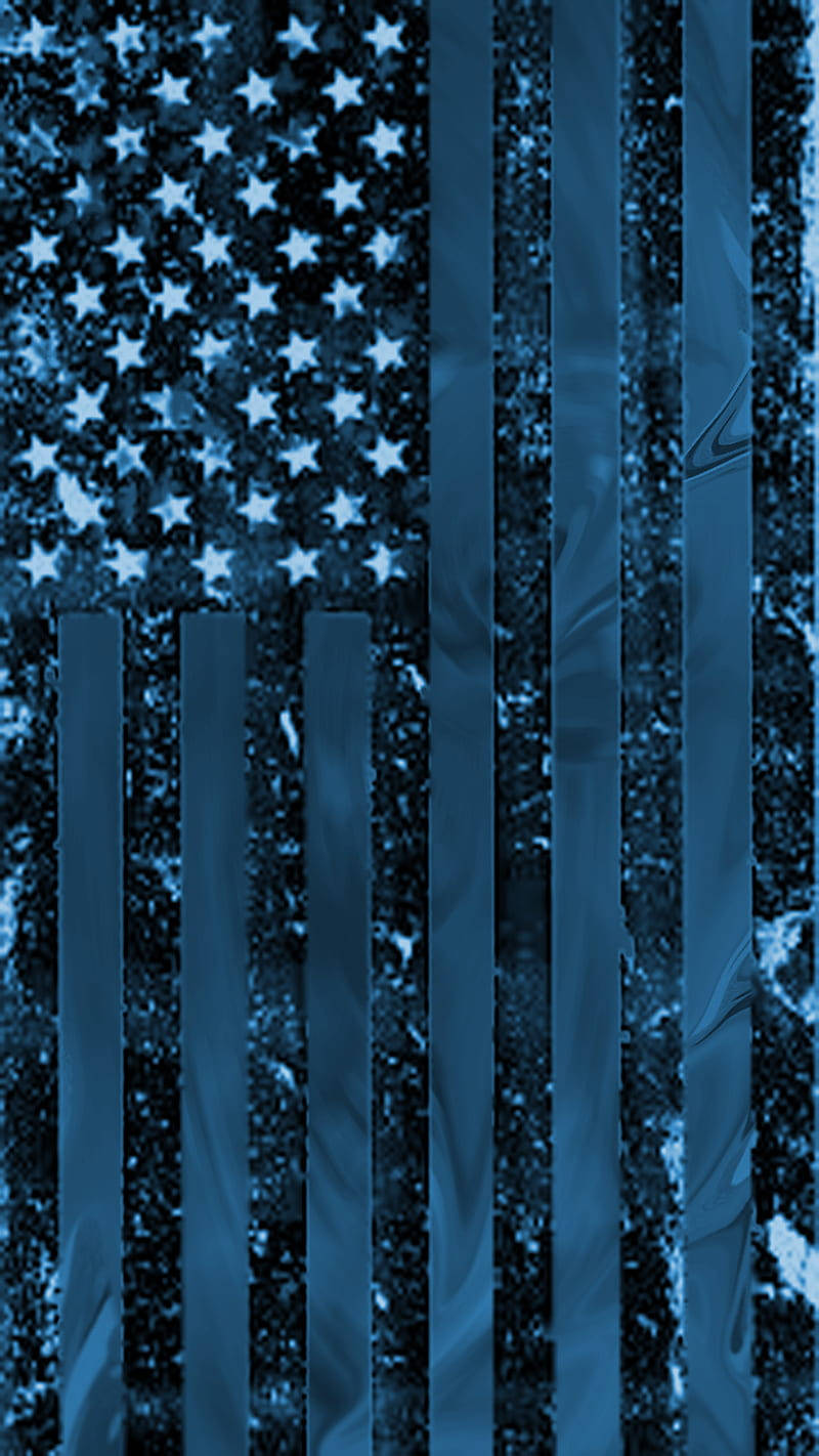 Blue Version Of The Flag Of America Iphone Background