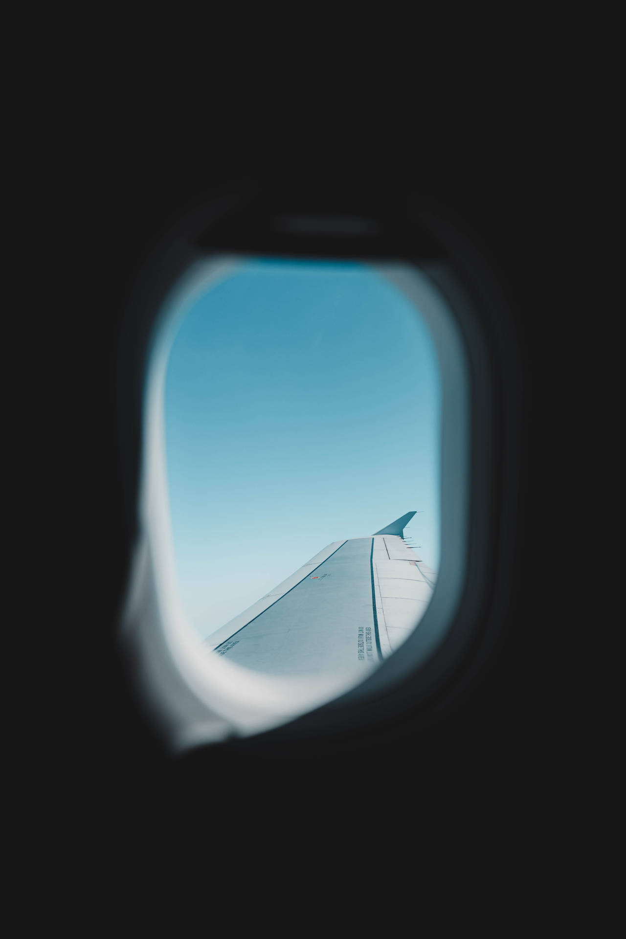 Blue View From Plane Window Seat Background