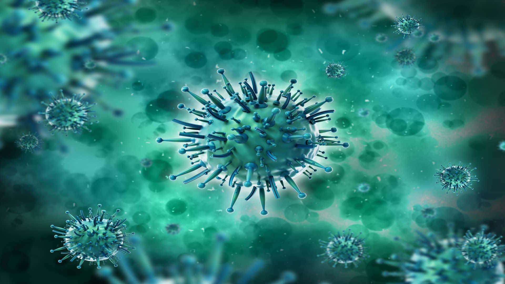 Blue Virulent Virus Background