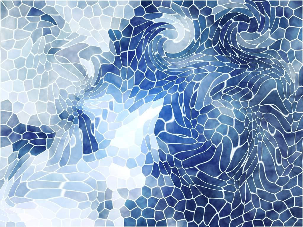 Blue Voronoi Mosaic Background