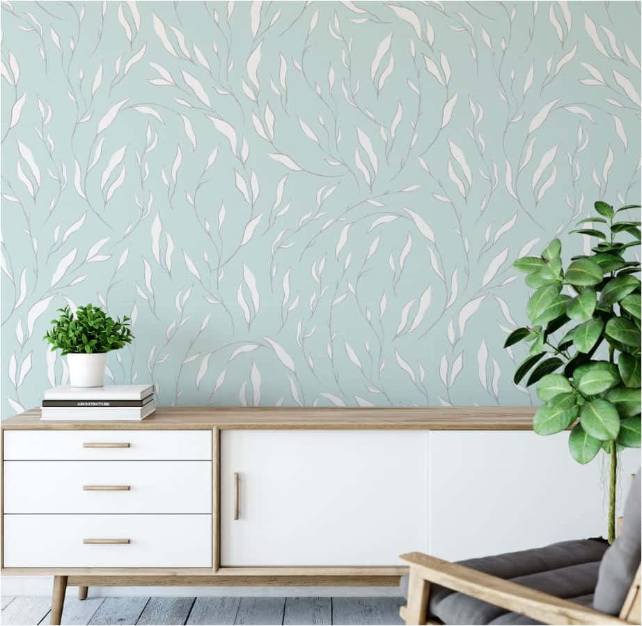 Blue Wall With Subtle Design