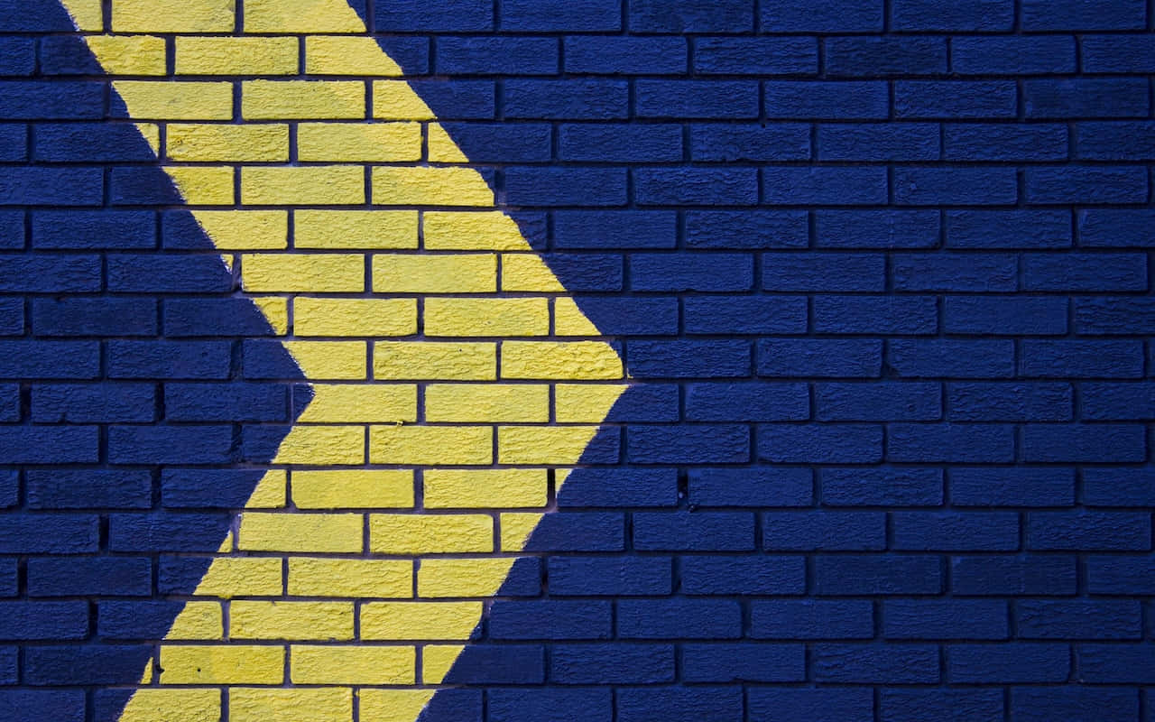 Blue Wall Yellow Diagonal Stripe Background