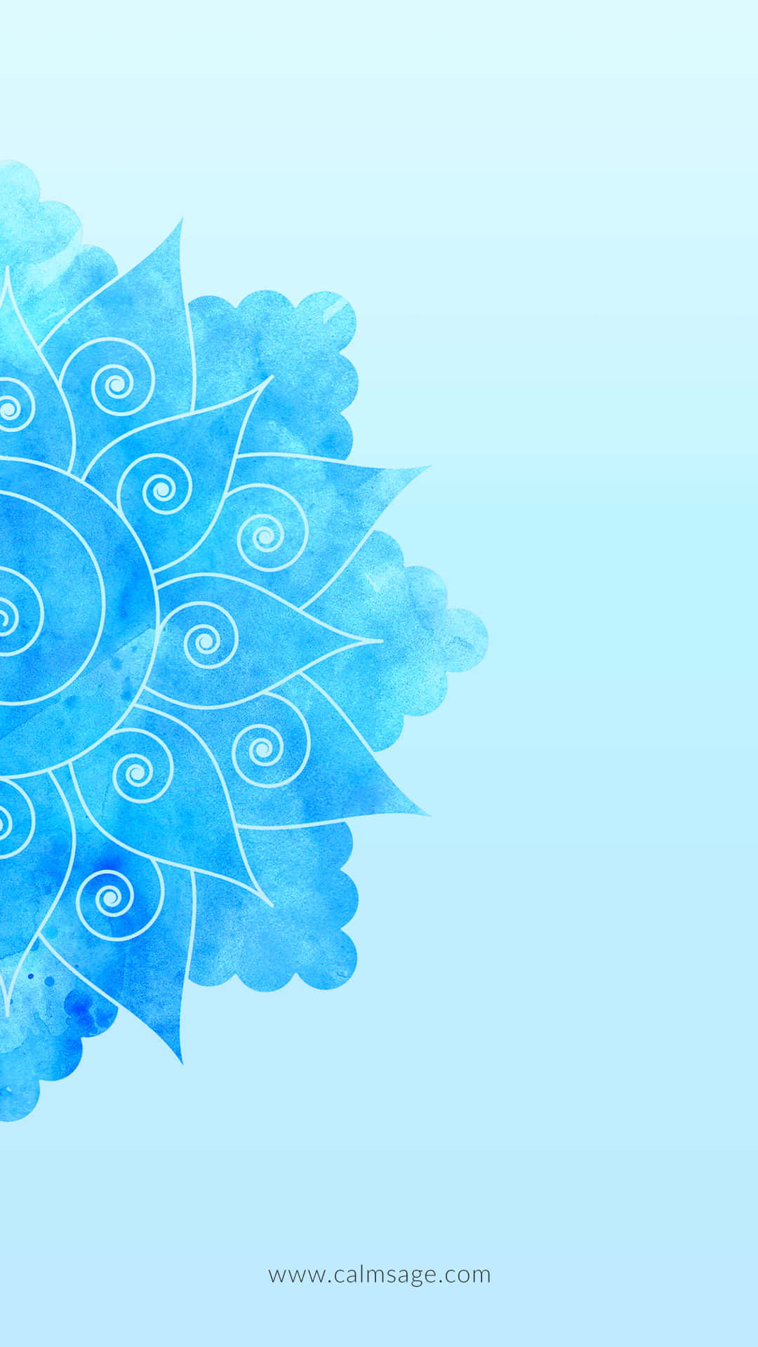 Blue Watercolor Flower Background