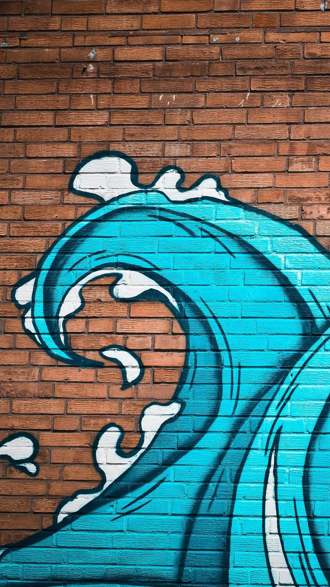 Blue Wave Muralon Brick Wall Background