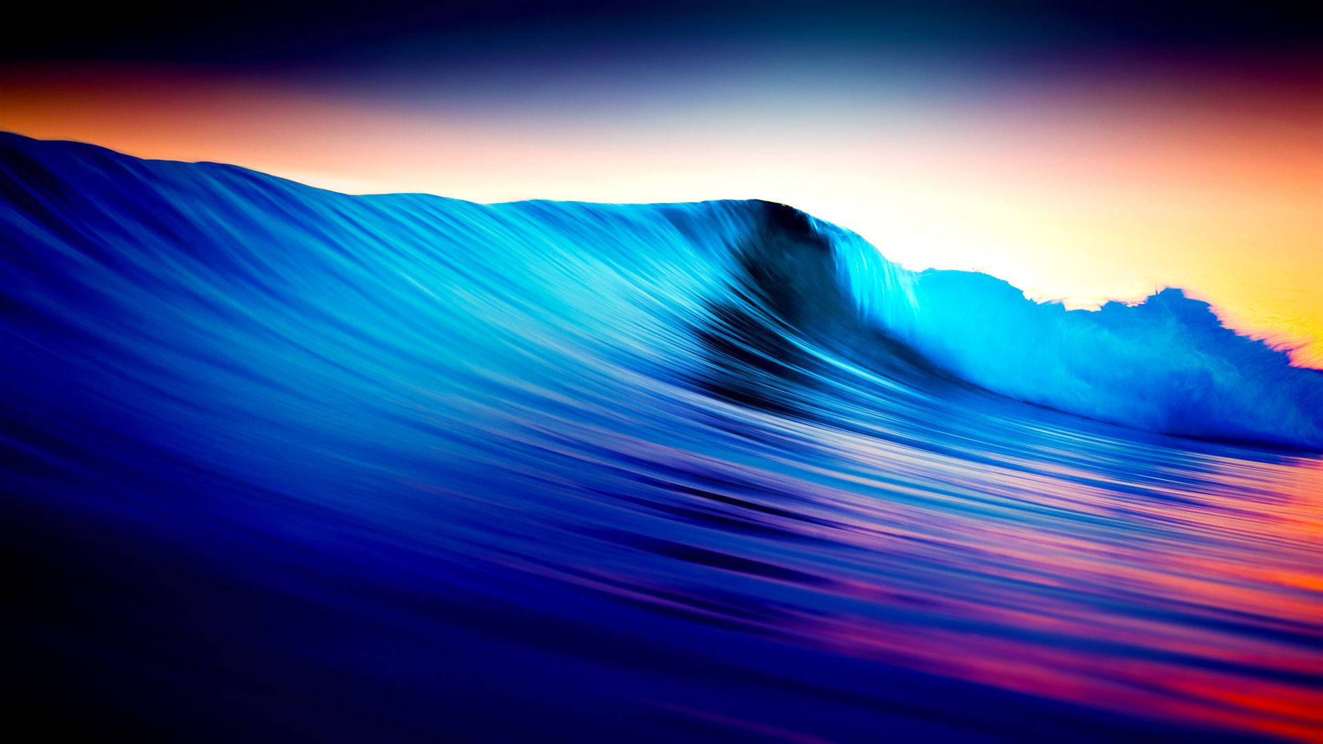 Blue Wave Outrun Background