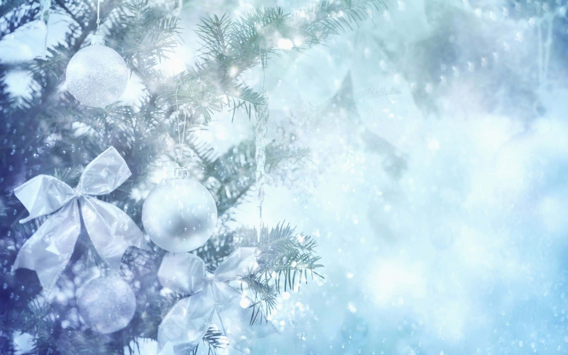 Blue White Christmas Tree Vibe Background