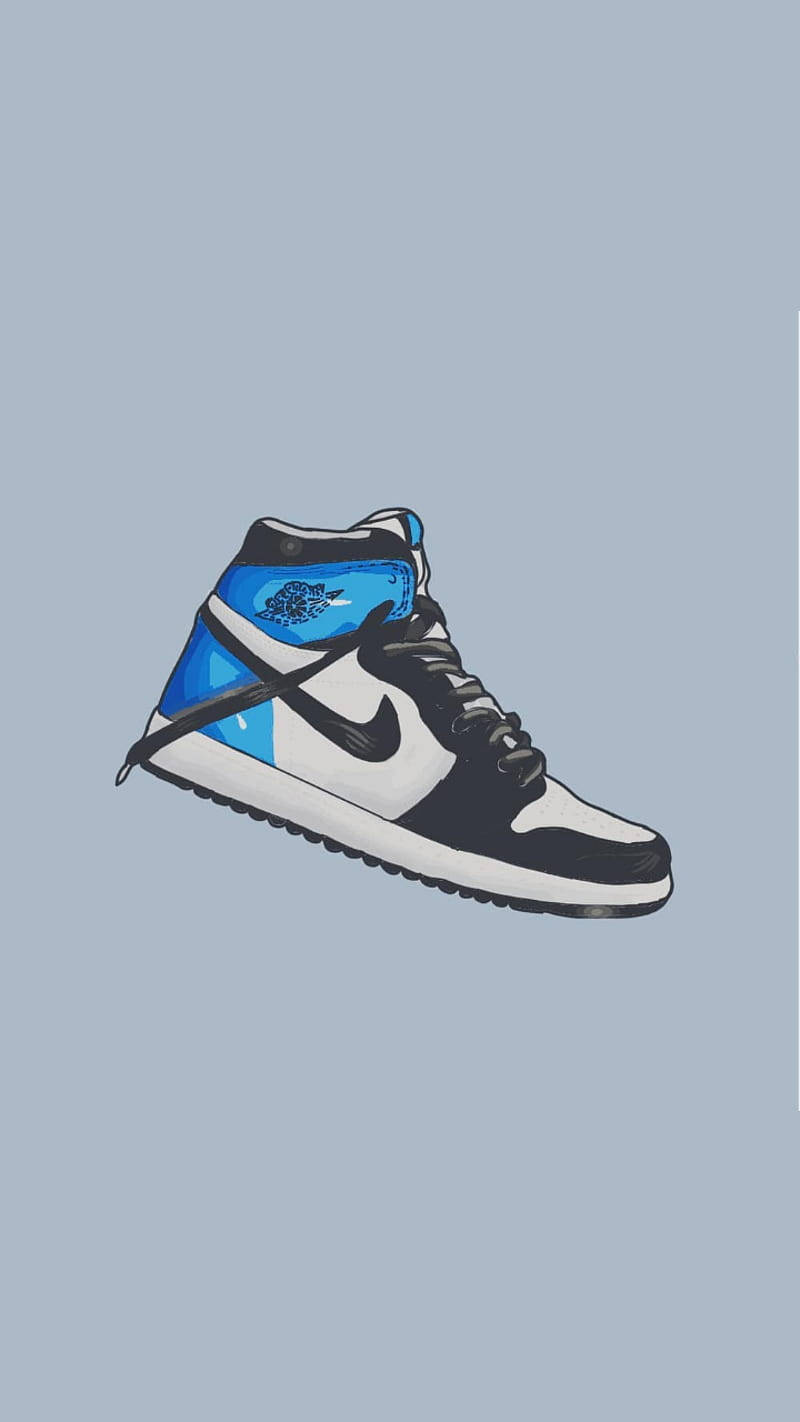 Blue White Nike Air Jordan 1 Artwork Background