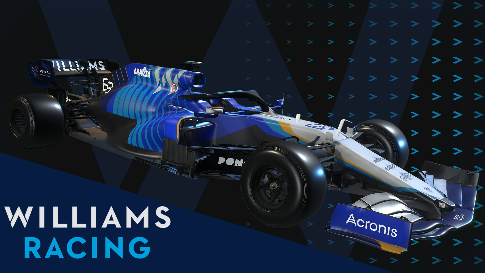 Blue Williams Racing Car Background