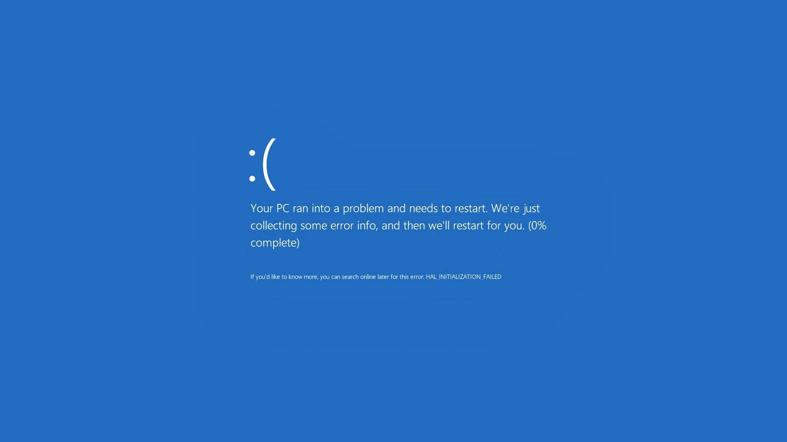 Blue Windows 10 Screen