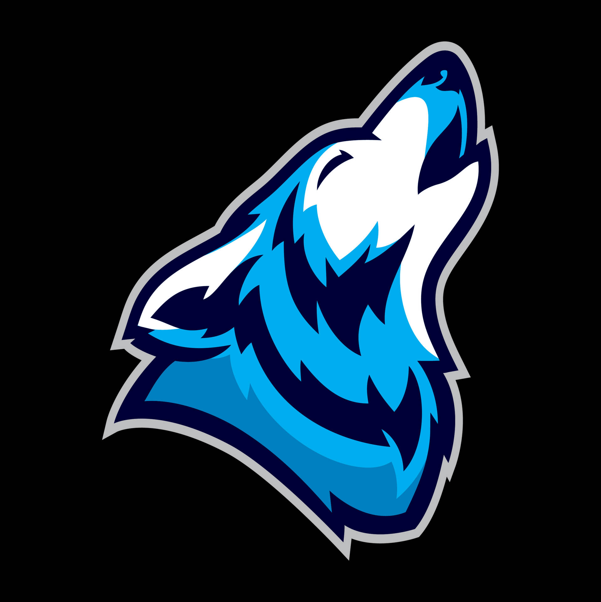Blue Wolf Howling Vector Art Background